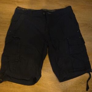 Men's Navy Cargo Shorts- Carbon